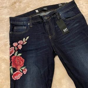KUT ankle skinny jeans with embroidery